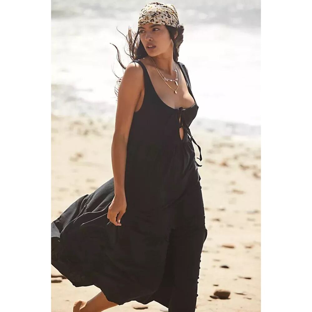 Free People Beach Black Maxi‎ Dress Size Medium